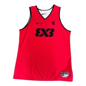 Nike FIBA 3x3 Team Reversible Basketball Jersey Red White Mens XL +2 Length